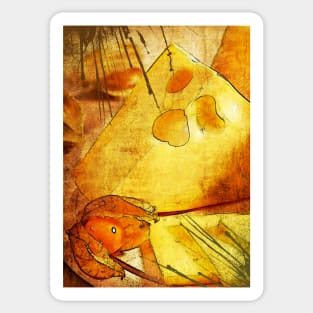 Cheese and bright physalis Sticker